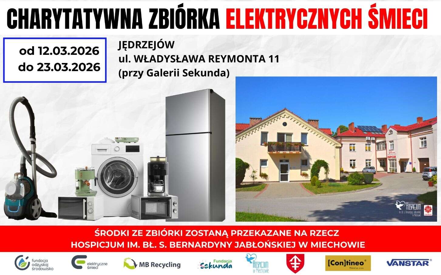 You are currently viewing Charytatywna zbiórka elektrycznych śmieci w Jędrzejowie dla Miechowskiego Hospicjum